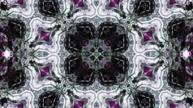 Soyut boya fırça mürekkep patlayabilir formanın düzgün kavramı simetrik desen süs dekoratif Kaleidoscope hareketi geometrik daire ve yıldız şekiller