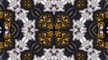 Soyut boya fırça mürekkep patlayabilir formanın düzgün kavramı simetrik desen süs dekoratif Kaleidoscope hareketi geometrik daire ve yıldız şekiller