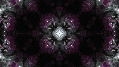 Soyut boya fırça mürekkep patlayabilir formanın düzgün kavramı simetrik desen süs dekoratif Kaleidoscope hareketi geometrik daire ve yıldız şekiller