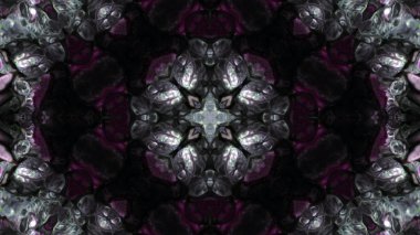 Soyut boya fırça mürekkep patlayabilir formanın düzgün kavramı simetrik desen süs dekoratif Kaleidoscope hareketi geometrik daire ve yıldız şekiller