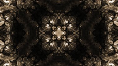 Soyut boya fırça mürekkep patlayabilir formanın düzgün kavramı simetrik desen süs dekoratif Kaleidoscope hareketi geometrik daire ve yıldız şekiller