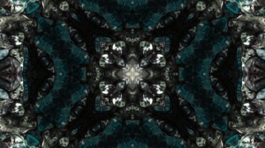 Soyut boya fırça mürekkep patlayabilir formanın düzgün kavramı simetrik desen süs dekoratif Kaleidoscope hareketi geometrik daire ve yıldız şekiller