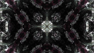 Soyut boya fırça mürekkep patlayabilir formanın düzgün kavramı simetrik desen süs dekoratif Kaleidoscope hareketi geometrik daire ve yıldız şekiller