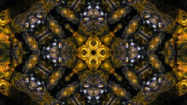 Soyut boya fırça mürekkep patlayabilir formanın düzgün kavramı simetrik desen süs dekoratif Kaleidoscope hareketi geometrik daire ve yıldız şekiller