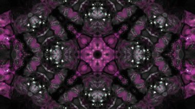 Soyut boya fırça mürekkep patlayabilir formanın düzgün kavramı simetrik desen süs dekoratif Kaleidoscope hareketi geometrik daire ve yıldız şekiller