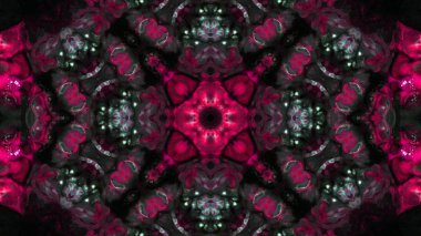 Soyut boya fırça mürekkep patlayabilir formanın düzgün kavramı simetrik desen süs dekoratif Kaleidoscope hareketi geometrik daire ve yıldız şekiller