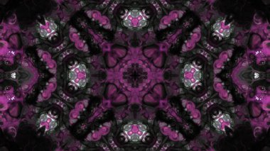 Soyut boya fırça mürekkep patlayabilir formanın düzgün kavramı simetrik desen süs dekoratif Kaleidoscope hareketi geometrik daire ve yıldız şekiller