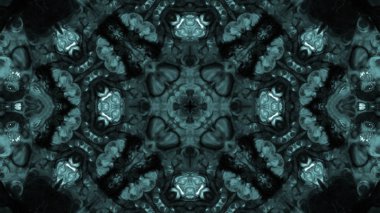 Soyut boya fırça mürekkep patlayabilir formanın düzgün kavramı simetrik desen süs dekoratif Kaleidoscope hareketi geometrik daire ve yıldız şekiller