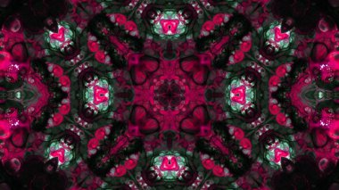 Soyut boya fırça mürekkep patlayabilir formanın düzgün kavramı simetrik desen süs dekoratif Kaleidoscope hareketi geometrik daire ve yıldız şekiller