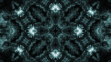 Soyut boya fırça mürekkep patlayabilir formanın düzgün kavramı simetrik desen süs dekoratif Kaleidoscope hareketi geometrik daire ve yıldız şekiller