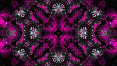 Soyut boya fırça mürekkep patlayabilir formanın düzgün kavramı simetrik desen süs dekoratif Kaleidoscope hareketi geometrik daire ve yıldız şekiller