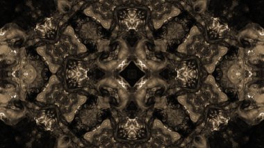 Soyut boya fırça mürekkep patlayabilir formanın düzgün kavramı simetrik desen süs dekoratif Kaleidoscope hareketi geometrik daire ve yıldız şekiller