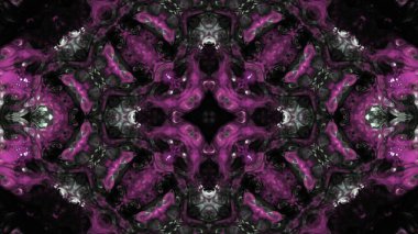 Soyut boya fırça mürekkep patlayabilir formanın düzgün kavramı simetrik desen süs dekoratif Kaleidoscope hareketi geometrik daire ve yıldız şekiller