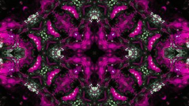 Soyut boya fırça mürekkep patlayabilir formanın düzgün kavramı simetrik desen süs dekoratif Kaleidoscope hareketi geometrik daire ve yıldız şekiller