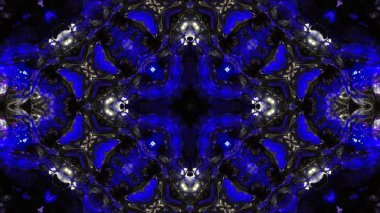 Soyut boya fırça mürekkep patlayabilir formanın düzgün kavramı simetrik desen süs dekoratif Kaleidoscope hareketi geometrik daire ve yıldız şekiller