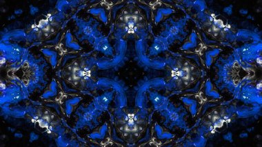 Soyut boya fırça mürekkep patlayabilir formanın düzgün kavramı simetrik desen süs dekoratif Kaleidoscope hareketi geometrik daire ve yıldız şekiller