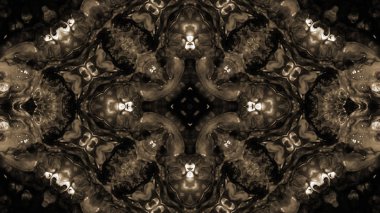 Soyut boya fırça mürekkep patlayabilir formanın düzgün kavramı simetrik desen süs dekoratif Kaleidoscope hareketi geometrik daire ve yıldız şekiller