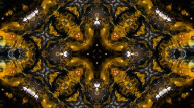 Soyut boya fırça mürekkep patlayabilir formanın düzgün kavramı simetrik desen süs dekoratif Kaleidoscope hareketi geometrik daire ve yıldız şekiller