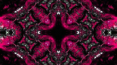 Soyut boya fırça mürekkep patlayabilir formanın düzgün kavramı simetrik desen süs dekoratif Kaleidoscope hareketi geometrik daire ve yıldız şekiller