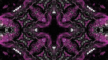 Soyut boya fırça mürekkep patlayabilir formanın düzgün kavramı simetrik desen süs dekoratif Kaleidoscope hareketi geometrik daire ve yıldız şekiller