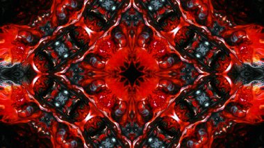 Soyut boya fırça mürekkep patlayabilir formanın düzgün kavramı simetrik desen süs dekoratif Kaleidoscope hareketi geometrik daire ve yıldız şekiller