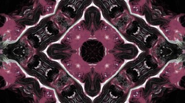 Soyut boya fırça mürekkep patlayabilir formanın düzgün kavramı simetrik desen süs dekoratif Kaleidoscope hareketi geometrik daire ve yıldız şekiller