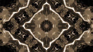 Soyut boya fırça mürekkep patlayabilir formanın düzgün kavramı simetrik desen süs dekoratif Kaleidoscope hareketi geometrik daire ve yıldız şekiller