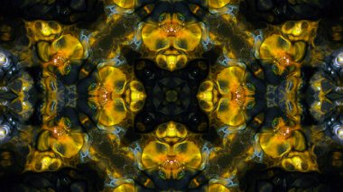 Soyut boya fırça mürekkep patlayabilir formanın düzgün kavramı simetrik desen süs dekoratif Kaleidoscope hareketi geometrik daire ve yıldız şekiller