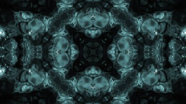 Soyut boya fırça mürekkep patlayabilir formanın düzgün kavramı simetrik desen süs dekoratif Kaleidoscope hareketi geometrik daire ve yıldız şekiller