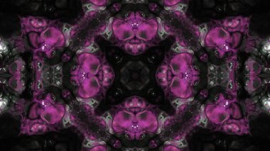 Soyut boya fırça mürekkep patlayabilir formanın düzgün kavramı simetrik desen süs dekoratif Kaleidoscope hareketi geometrik daire ve yıldız şekiller