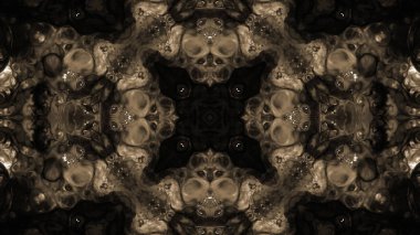 Soyut boya fırça mürekkep patlayabilir formanın düzgün kavramı simetrik desen süs dekoratif Kaleidoscope hareketi geometrik daire ve yıldız şekiller