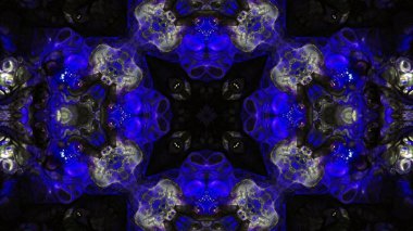 Soyut boya fırça mürekkep patlayabilir formanın düzgün kavramı simetrik desen süs dekoratif Kaleidoscope hareketi geometrik daire ve yıldız şekiller