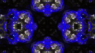 Soyut boya fırça mürekkep patlayabilir formanın düzgün kavramı simetrik desen süs dekoratif Kaleidoscope hareketi geometrik daire ve yıldız şekiller