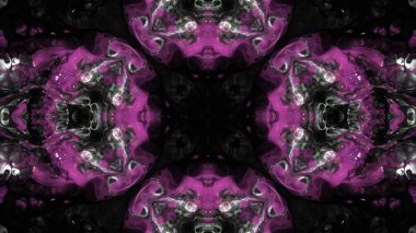 Soyut boya fırça mürekkep patlayabilir formanın düzgün kavramı simetrik desen süs dekoratif Kaleidoscope hareketi geometrik daire ve yıldız şekiller