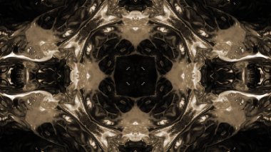 Soyut boya fırça mürekkep patlayabilir formanın düzgün kavramı simetrik desen süs dekoratif Kaleidoscope hareketi geometrik daire ve yıldız şekiller