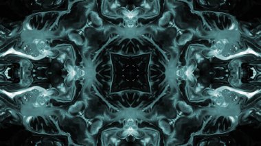 Soyut boya fırça mürekkep patlayabilir formanın düzgün kavramı simetrik desen süs dekoratif Kaleidoscope hareketi geometrik daire ve yıldız şekiller