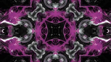 Soyut boya fırça mürekkep patlayabilir formanın düzgün kavramı simetrik desen süs dekoratif Kaleidoscope hareketi geometrik daire ve yıldız şekiller