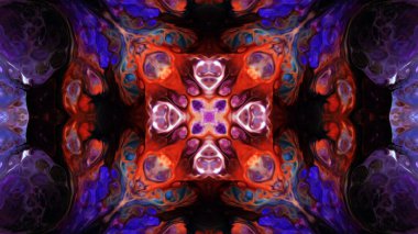 Soyut boya fırça mürekkep patlayabilir formanın düzgün kavramı simetrik desen süs dekoratif Kaleidoscope hareketi geometrik daire ve yıldız şekiller