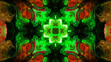 Soyut boya fırça mürekkep patlayabilir formanın düzgün kavramı simetrik desen süs dekoratif Kaleidoscope hareketi geometrik daire ve yıldız şekiller