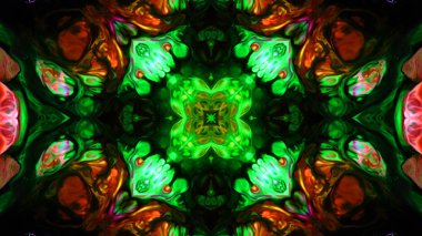 Soyut boya fırça mürekkep patlayabilir formanın düzgün kavramı simetrik desen süs dekoratif Kaleidoscope hareketi geometrik daire ve yıldız şekiller