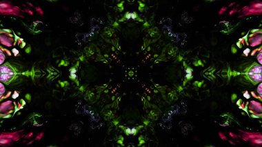 Soyut boya fırça mürekkep patlayabilir formanın düzgün kavramı simetrik desen süs dekoratif Kaleidoscope hareketi geometrik daire ve yıldız şekiller