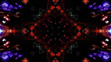 Soyut boya fırça mürekkep patlayabilir formanın düzgün kavramı simetrik desen süs dekoratif Kaleidoscope hareketi geometrik daire ve yıldız şekiller