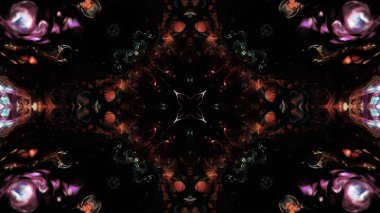 Soyut boya fırça mürekkep patlayabilir formanın düzgün kavramı simetrik desen süs dekoratif Kaleidoscope hareketi geometrik daire ve yıldız şekiller