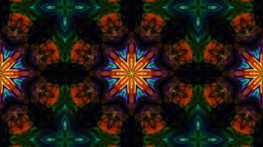 Soyut boya fırça mürekkep patlayabilir formanın düzgün kavramı simetrik desen süs dekoratif Kaleidoscope hareketi geometrik daire ve yıldız şekiller