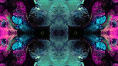 Soyut boya fırça mürekkep patlayabilir formanın düzgün kavramı simetrik desen süs dekoratif Kaleidoscope hareketi geometrik daire ve yıldız şekli