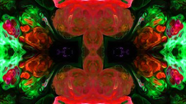 Soyut boya fırça mürekkep patlayabilir formanın düzgün kavramı simetrik desen süs dekoratif Kaleidoscope hareketi geometrik daire ve yıldız şekli