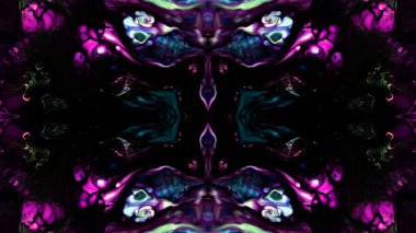 Soyut boya fırça mürekkep patlayabilir formanın düzgün kavramı simetrik desen süs dekoratif Kaleidoscope hareketi geometrik daire ve yıldız şekli