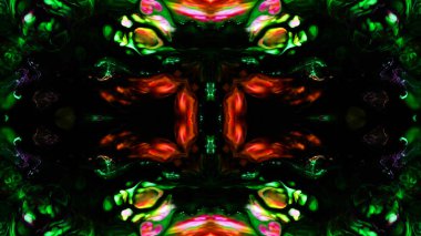 Soyut boya fırça mürekkep patlayabilir formanın düzgün kavramı simetrik desen süs dekoratif Kaleidoscope hareketi geometrik daire ve yıldız şekli