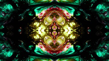 Soyut boya fırça mürekkep patlayabilir formanın düzgün kavramı simetrik desen süs dekoratif Kaleidoscope hareketi geometrik daire ve yıldız şekli