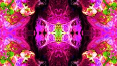 Soyut boya fırça mürekkep patlayabilir formanın düzgün kavramı simetrik desen süs dekoratif Kaleidoscope hareketi geometrik daire ve yıldız şekli